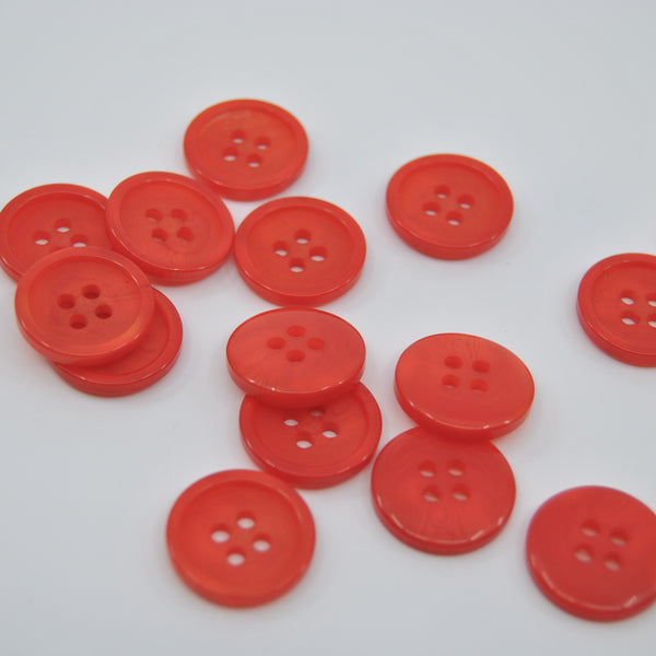 Button - Pop of Colour - Tomato - 18mm